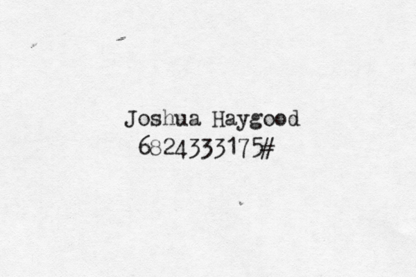 Joshua Haygood 6824333175• # • 