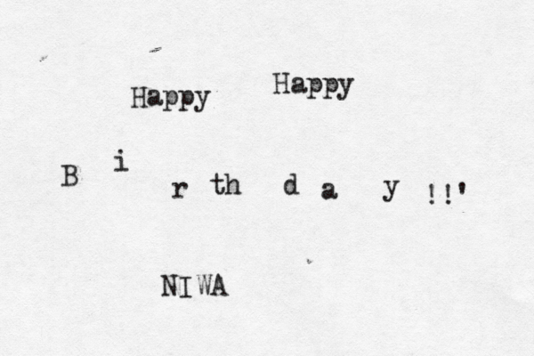 Happy Happy B i r th d a y !!' NIWA 