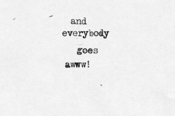 and everybody goes awww!