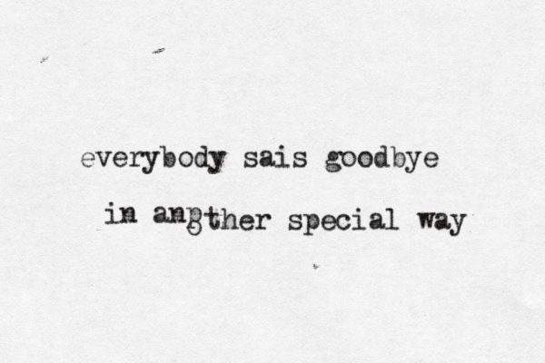 everybody sais goodbye in anp o ther special way 