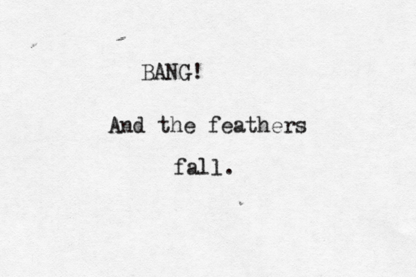 BANG! And the feathers fall.