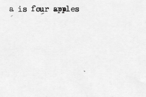 a is four apples 