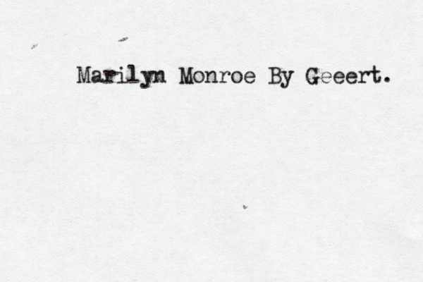 Marilyn Monroe By Geeert. 