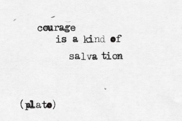 courage is a kind of sa lva tion (plato