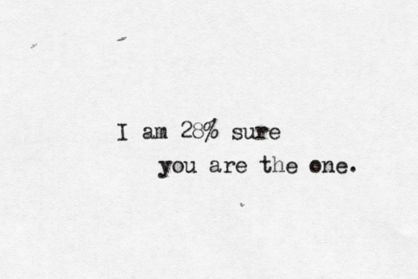 I am 28% sure you are the one. 