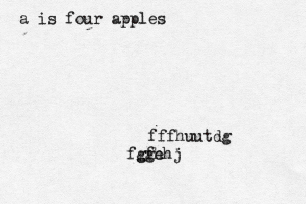 a is four apples fffhuutdg gfhhj fgge
