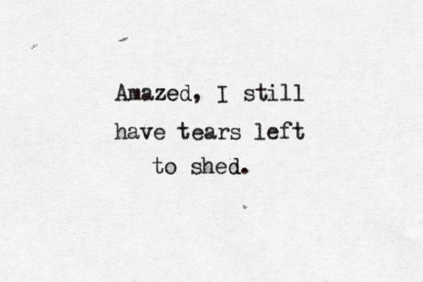 Amaze zed d, I still have tears left to shed d. 