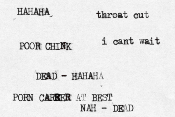 HAHAHA POOR CHINK DEAD - HAHAHA PORN CARR EER AT BEST NAH - DEAD throat cut i cant wait 