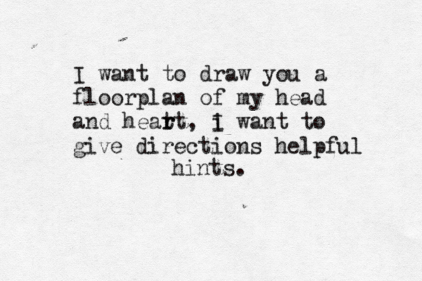 I want to draw you a floorplan of my head and heat r rt , i I want to give directions helpful hints . 
