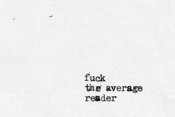 fuck thr e aversge a resder a 