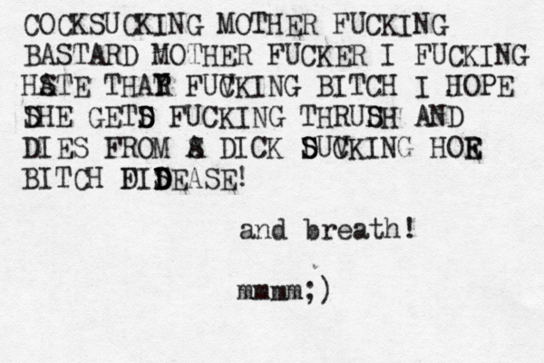 COCKSUCKING MOTHER FUCKING BASTARD MOTHER FUCKER I FUCKING HSTE A THAR Y T FUVKING C BITCH I JOPE H DHE S GETD D S S FUCKING THRUDH S S AND DIES FROM S A DICK DUVKING S S C HOR E E BITCH FIDEASE D D D S ! and breath! mmmm;) 