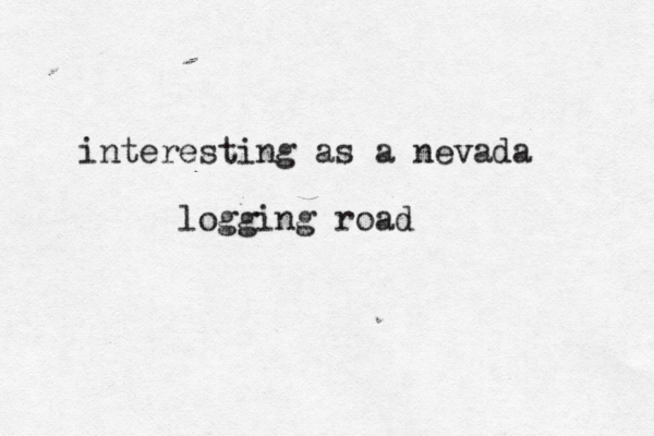 interesting as a nevada logging road