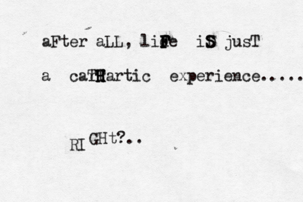 aFter aLL, lide F F F F F iD S S S jusT a carT TH H H Hartic experience..... RI GHt?.. 