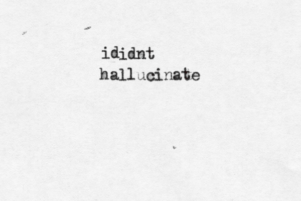 d i idnt hallucinate