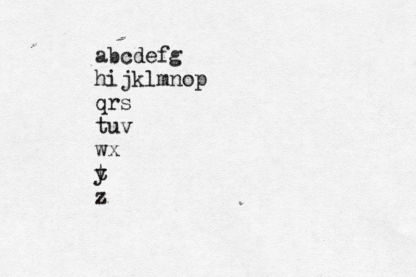abcdefg hijklmnop qrs tuv wx t y z