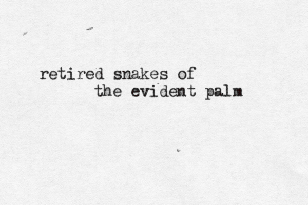 retired snakes of the evident palm 