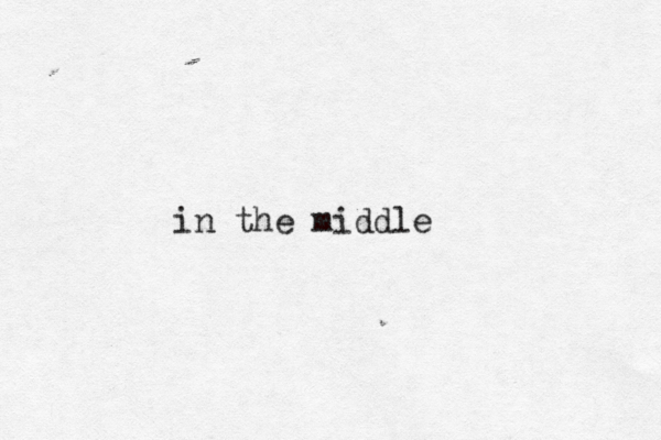 in the middle 