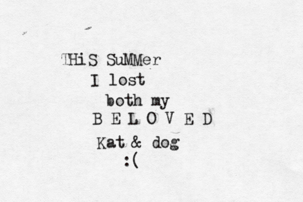 THiS SuMMer I lost both my B E L O V E D Kat & dog :( 