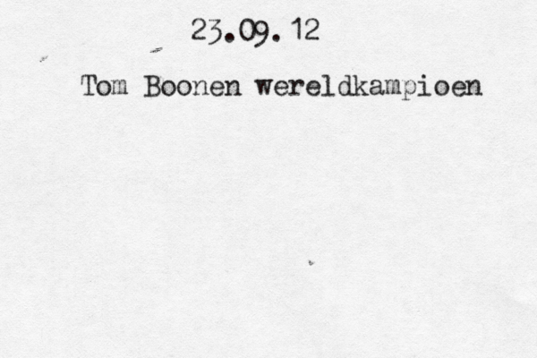 Tom Boonen wereldkampioen 23.09.12 