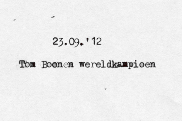 Tom Boonen wereldkampioen 23.09.'12 