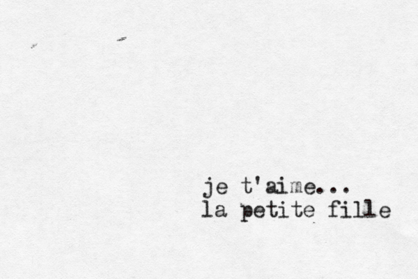 je t'aime... la petite fille 