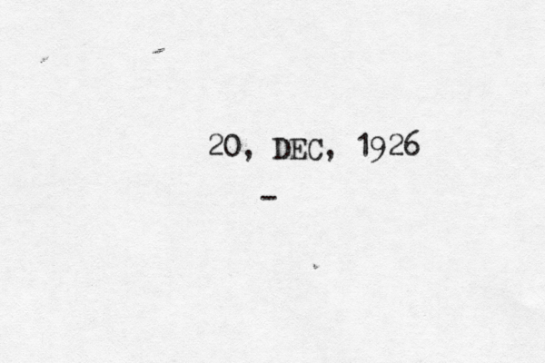 20, DEC, 1926 -