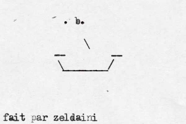 \________/ -- -- \ . b. fait par zeldaini 