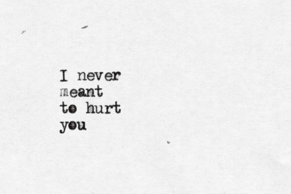 I never meant to hurt you