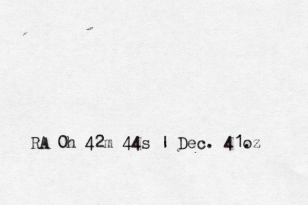 RA 0h 42m 44s | Dec. 41o . z 