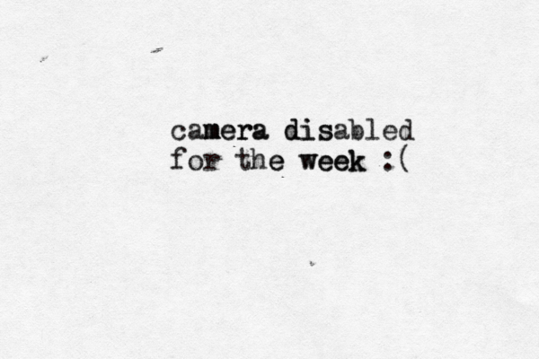 cam m mera era d di is sabled for the week e week :( 