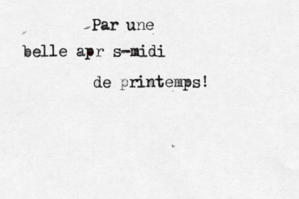 Par une belle aprés-midi de printemps!