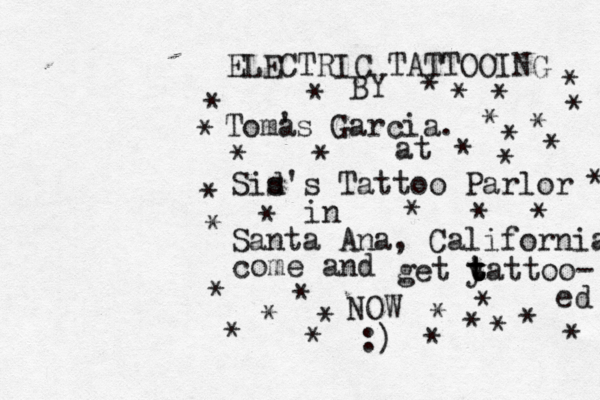 ELECTRIC TATTOOING BY Toma 's Garcia. at Sis d's Tattoo Parlor in Santa Ana, California come and get y t t t tattoo- ed NOW :) * * * * * * * * * * * * * * * * * * * * * * * * * * * * * * * * * * * * 