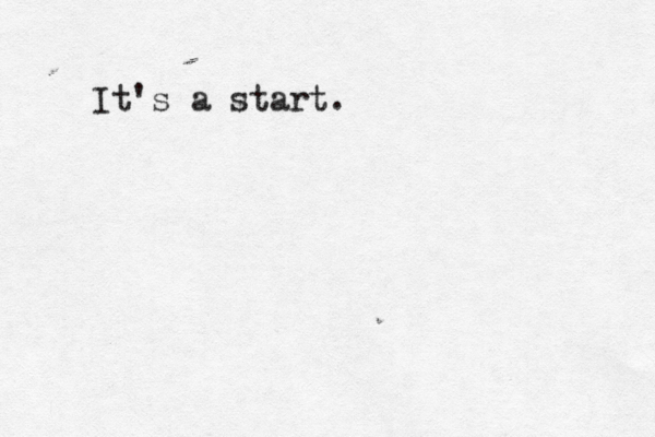 It's a start.