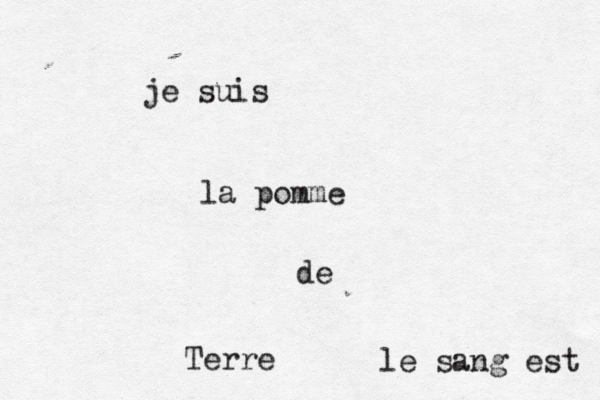 je suis la pomme de Terre le sang est 