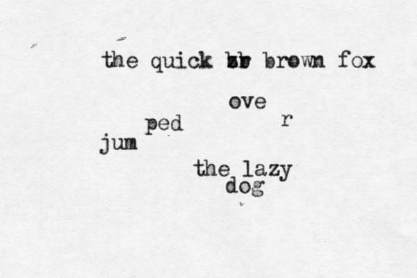 the quick zb br brown fox jum ped ove r the lazy dog 