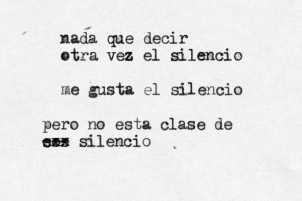 nada que decir otra vez el silencio me gusta el silencio pero no esta clase de so cxx --- s silencio 