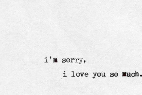 i'm sorry, i love you so much. 