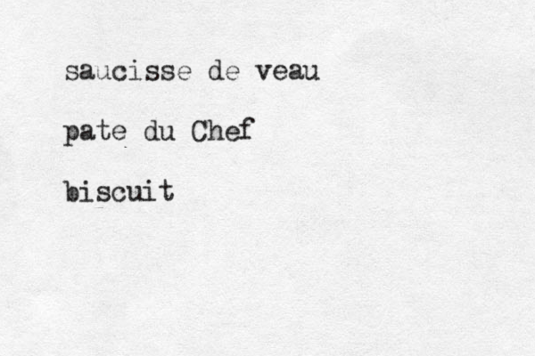 saucisse de veau pate du Chef biscuit 