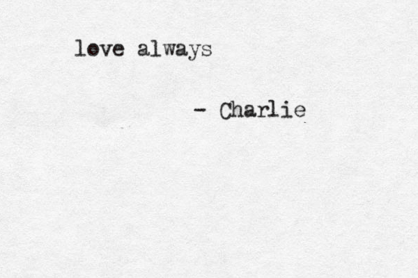 love always - Charlie 