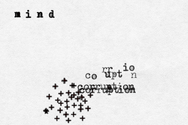 corruption corruption c o rr upt io n + + + + + + + + + + + + + + + + + + + + + ¥ + + + + + * + + + + m i n d d n i m m i n d 