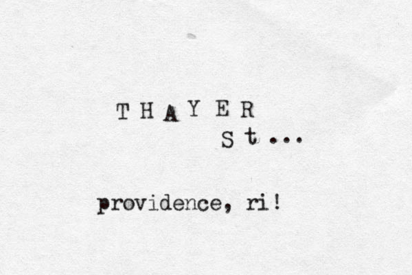 T H A Y E R S t ... providence, ri!