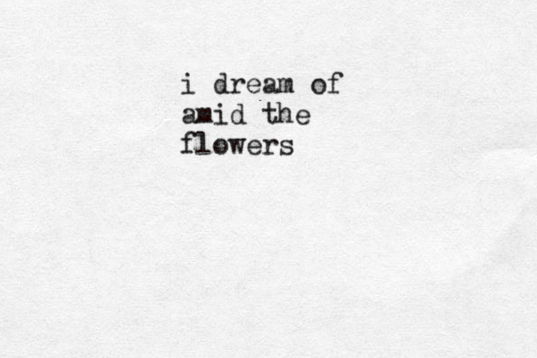i dream of amid the flowers