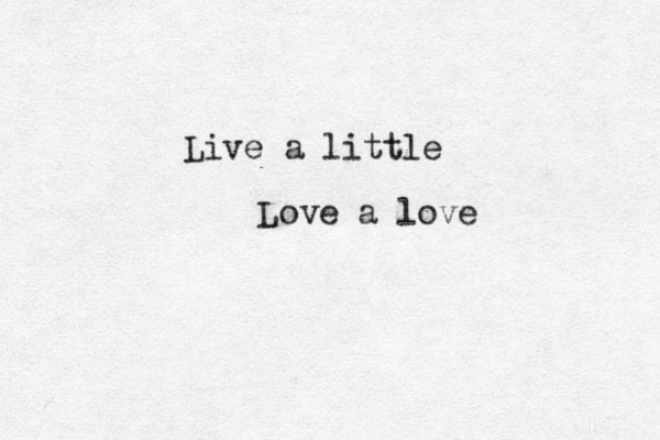 Live a little Love a love