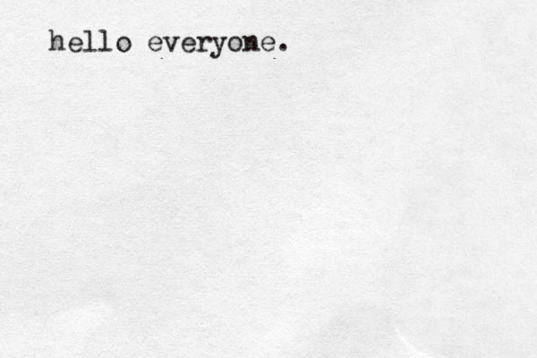 hello everyone.