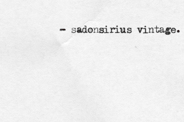 - sadonsirius vintage. 