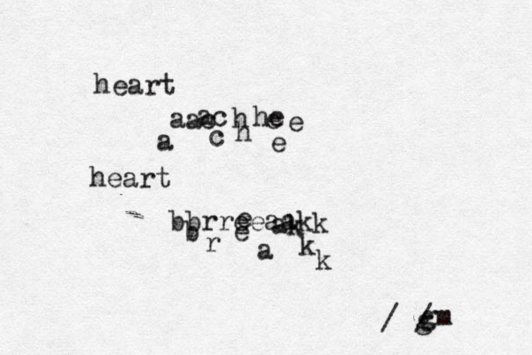 heart a c h e ac he heart b r e a k a e r b k b r e e a ak k k a c h e e a / g / gm 