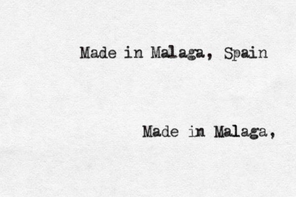 Made in Mál alaga, Made in Malaga, Spain 