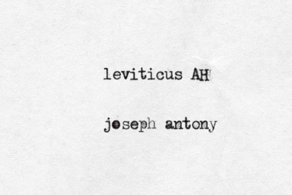 leviticus AH joseph antony