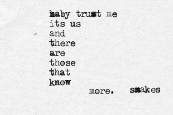 n baby trust me its us and there are those that know more. sm nakes 