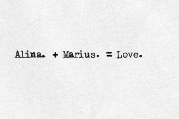 Alina. + Marius. = Love < .